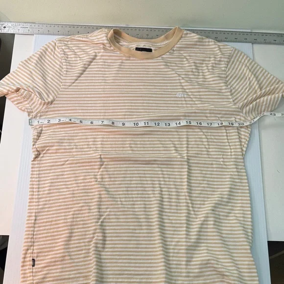 Obey, Striped Short-Sleeve Crew Neck T-Shirt - Cream/White - Picture 5 of 8
